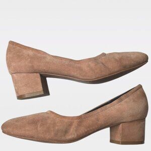 Jeffrey Campbell Brown Suede Block Low Heel Pump Shoe Size 10
